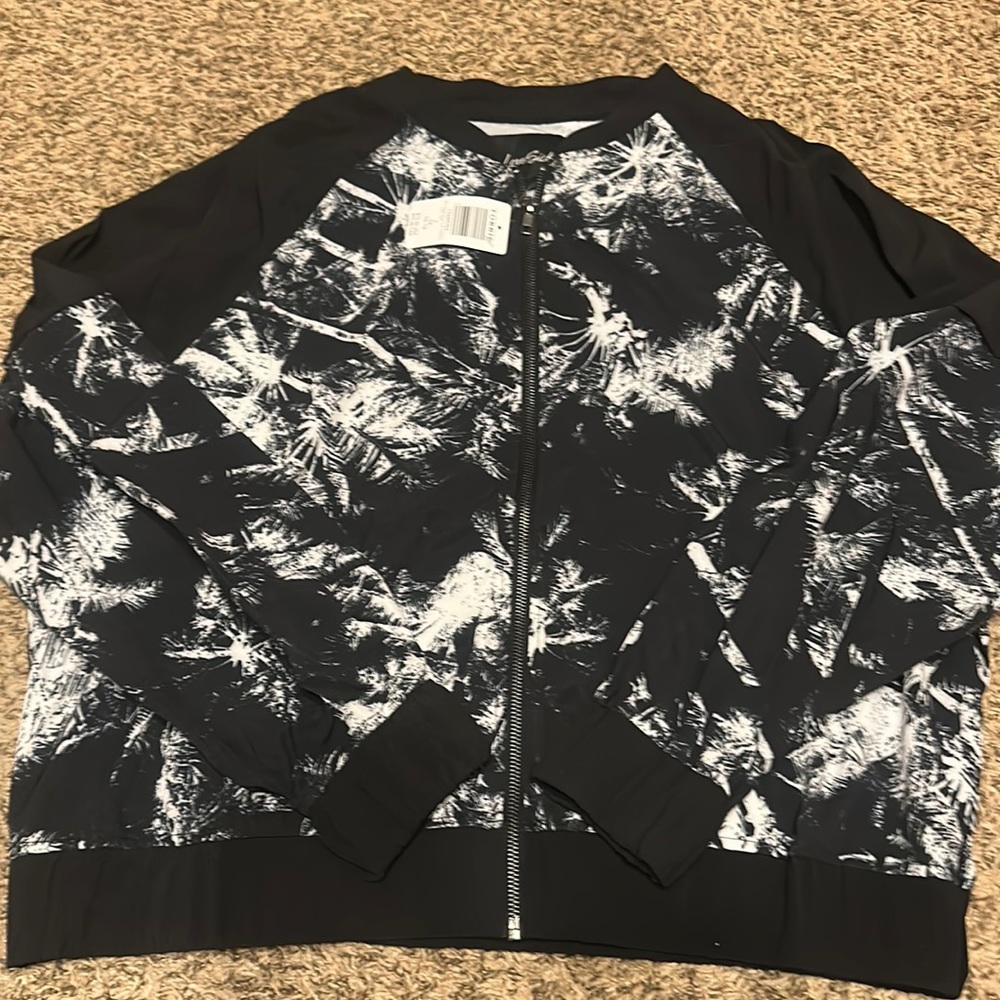 TORRID LOVESICK BLACK PALMS BOMBER JACKET: NWT: SZ 1